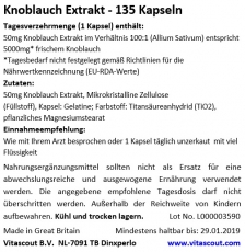 Knoblauch 180 Kapseln je 5000mg (=Extrakt 50mg 100:1) HOCHDOSIERT / Garlic - PREMIUMQUALITT von VITASCOUT