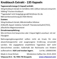 Knoblauch 180 Kapseln je 5000mg (=Extrakt 50mg 100:1) HOCHDOSIERT / Garlic - PREMIUMQUALITT von VITASCOUT