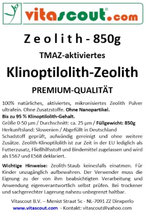 Zeolith-Klinoptilolith - 850g - Pulver in Premiumqualitt