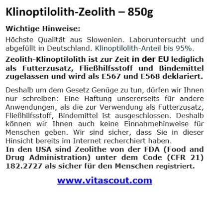 Zeolith-Klinoptilolith - 850g - Pulver in Premiumqualitt