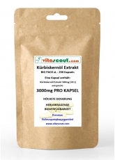 250 Kapseln Krbiskernl Extrakt 3000mg (aus 300mg Extrakt 10:1) - HOCHDOSIERT! - PN: 10242