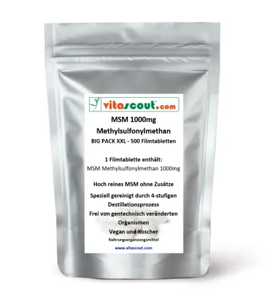 MSM - 1000mg - 500 Tabletten - MSM in besonders reiner Form - MADE IN GERMANY - LABORGEPR�FT