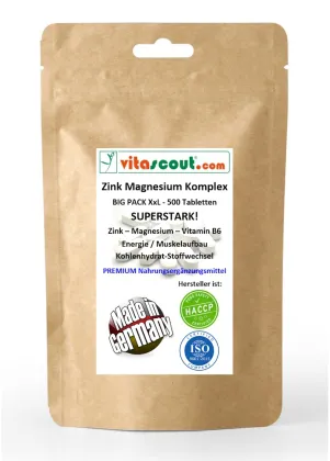 ZMA - 500 Tabletten - Zink Magnesium Vitamin B6 - MADE IN GERMANY - LABORGEPRFT - frher ZMA