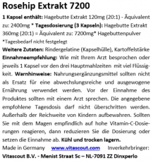 Rosehip / Hagebutte - 2400mg HOCHDOSIERT - 730 Kapseln - OHNE MAGNESIUMSTEARAT - MADE IN GERMANY - ALLERHCHSTE DOSIERUNG - BESTPREIS