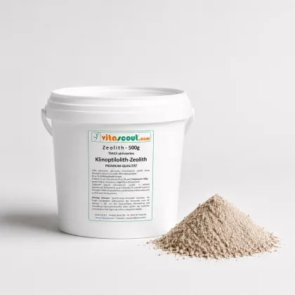 Zeolith Klinoptilolith Pulver TMAZ aktiviert 500g VITASCOUT� DETOX - EXTRA FEIN � 25�m Zeolithpulver Mineralerde 0,5kg