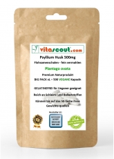 500 Kapseln Flohsamen / Flohsamenschalen VEGAN - Psyllium Husk - pflanzlich - PREMIUMQUALITT