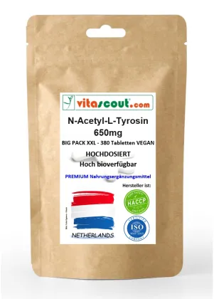 N-Acetyl L-Tyrosin NALT 650mg - 380 vegetarische Kapseln