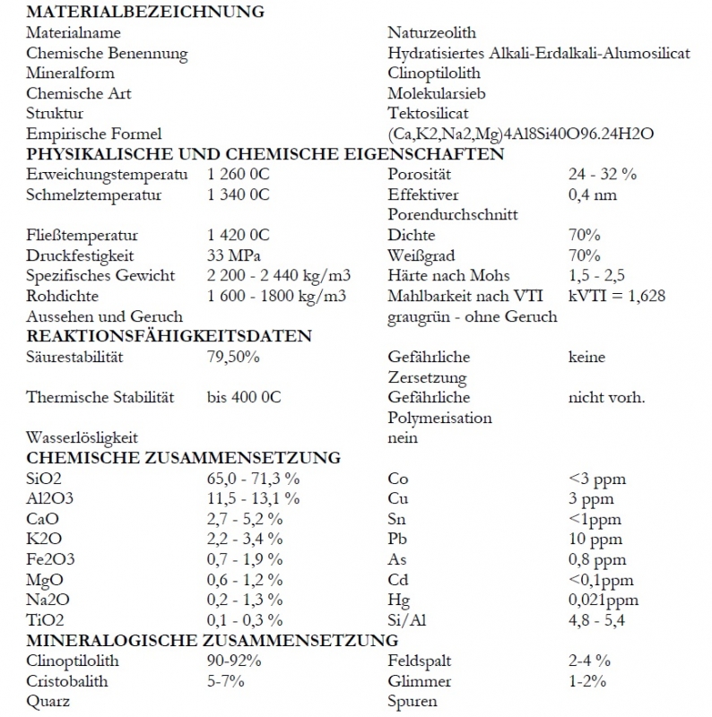 Zeolith-Klinoptilolith - 850g - Pulver in Premiumqualitt