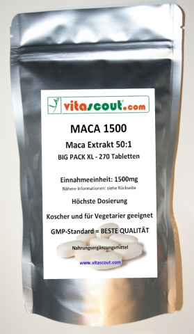 270 Tabletten Maca Extrakt 1500 - BESTE QUALITT - BESTE VERPACKUNG - BESTER PREIS