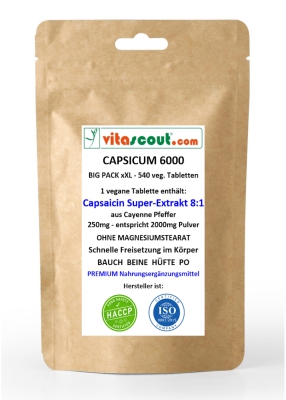 CAPSICUM 5000 Extrakt 365 Tabletten Capsaicin aus Cayenne-Pfeffer MADE IN GERMANY