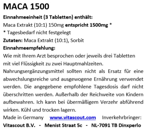 Maca Extrakt 1500! 360 Tabletten - SB*: Testosterone Hormone Potenz Muskelaufbau