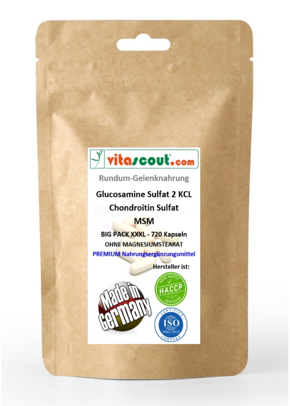 Glucosamine Sulphat 2 KCL - Chondroitin Sulphat - MSM - 720 Kapseln